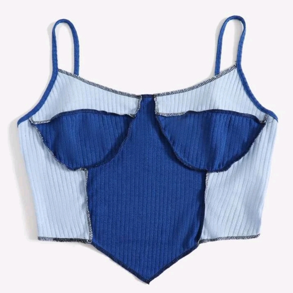 Two tone blue tank top